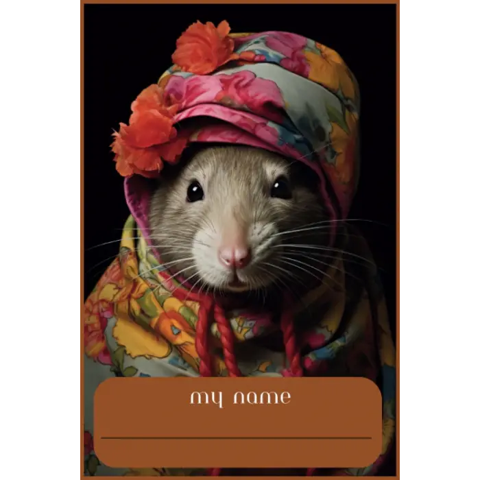 mouse note book cute mouse, mouse wearing a hat note book