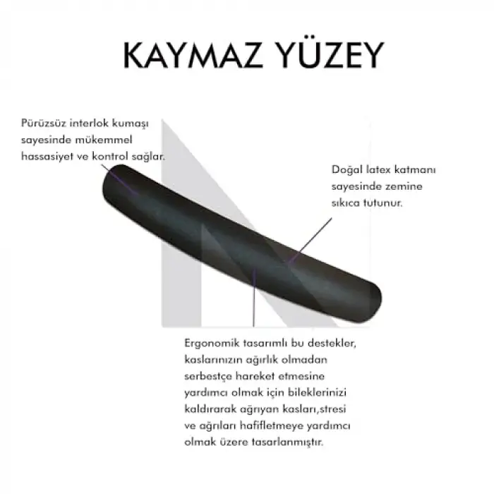 MP03 - Memory Klavye Bilek Destek Pedi, Yumuşak ve Ergonomik