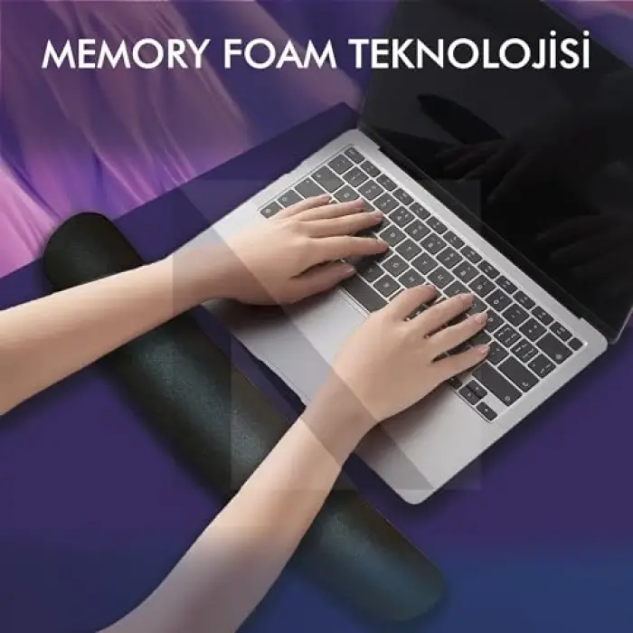MP03 - Memory Klavye Bilek Destek Pedi, Yumuşak ve Ergonomik