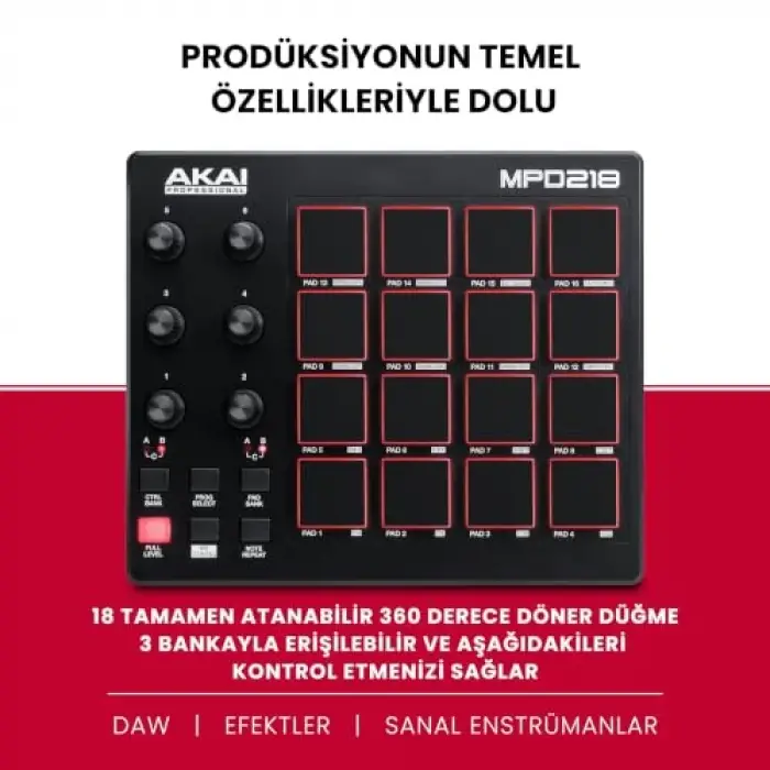 MPD218 USB MIDI Pad Kontrolör