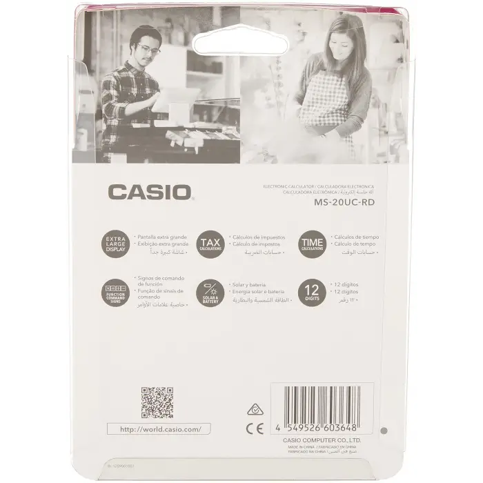 Ms-20Uc-Rd-N-Dc Mini Masa Hesap Makinesi, Pembe