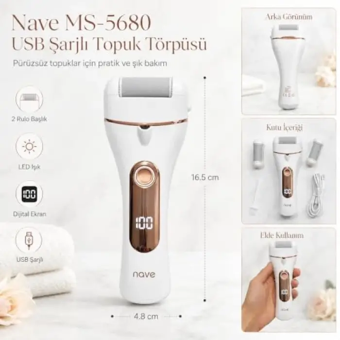 MS-5680 USB Şarjlı Topuk Törpüsü