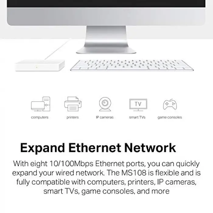 MS108,8-Port 10/100Mbps Desktop Switch