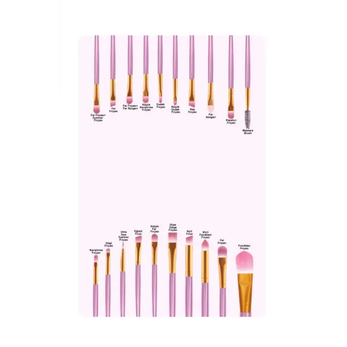 MUJGAN 20li Makyaj Fırça Seti Pembe