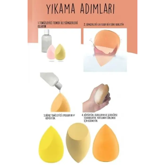 MUJGAN 4lü Kutulu Makyaj Süngeri Seti