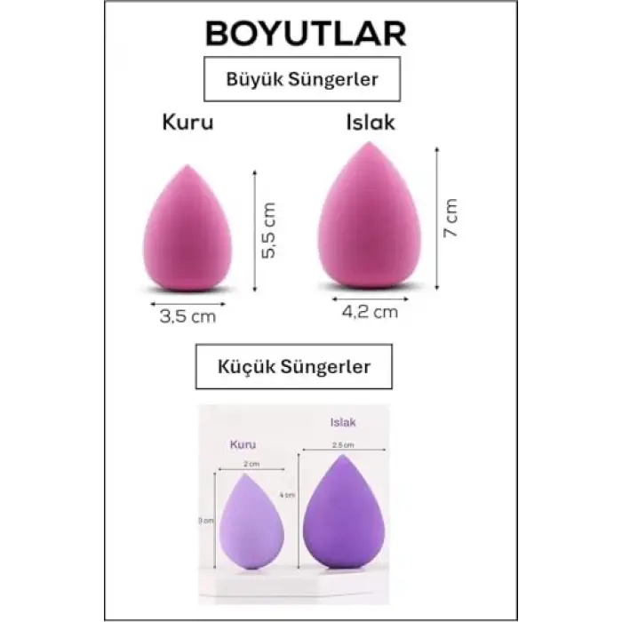 MUJGAN 6lı Makyaj Süngeri Seti Çok Renkli
