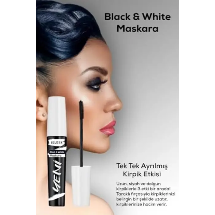 MUJGAN Black & White Maskara - Yeni Nesil Bakım
