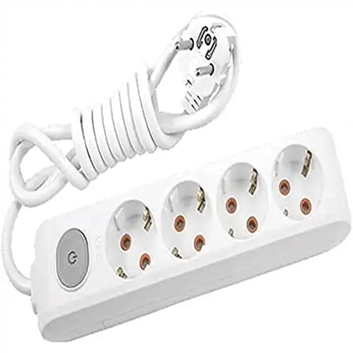 Multi-Let 4lü Anahtar-Topraklı Kablolu Ç.K 5m Priz