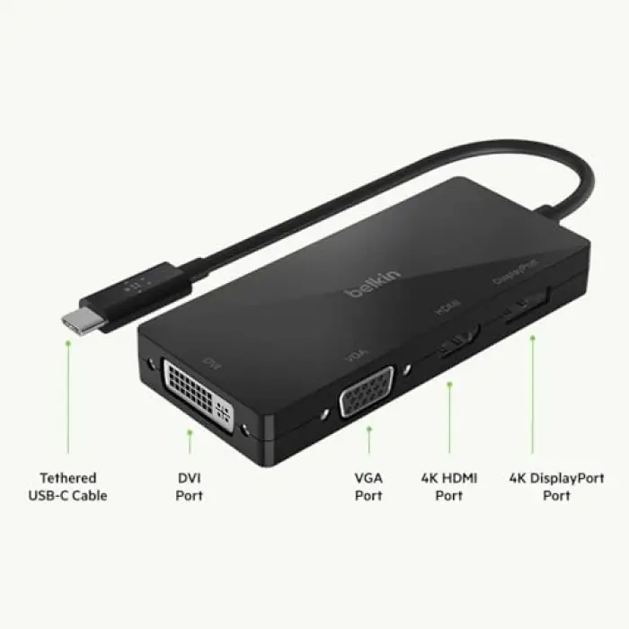 Multiport USB-C adaptörü, Vga, Dvı, 4K HDMI ve 4K DisplayPort özellikli