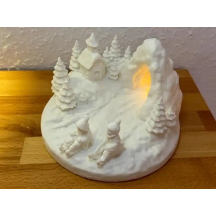 Mumluk, Razmo Yılbaşı Temalı Tealight Modern, Plastik, Beyaz, 19 cm, 1 Parça
