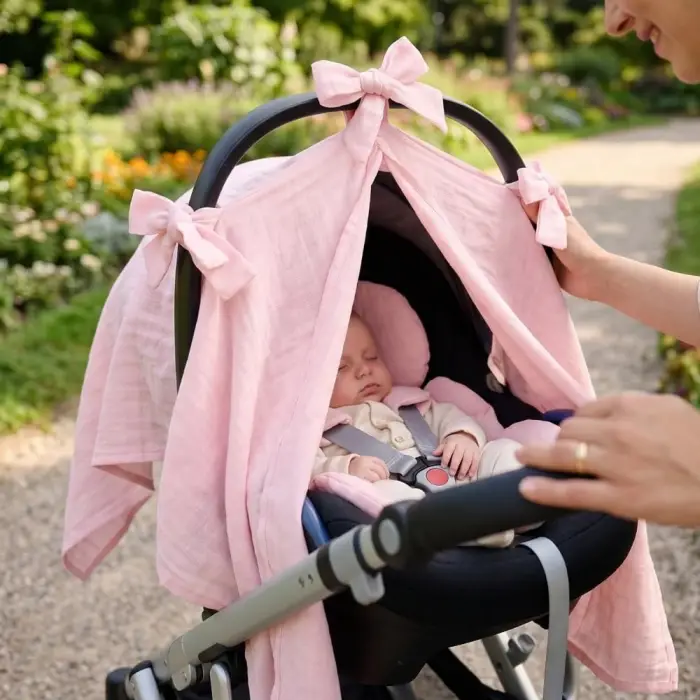 Müslin Puset Örtüsü - Innocent Pink