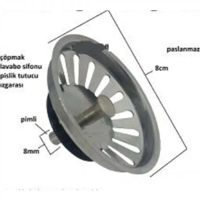 Mutfak Evye Sifon Süzgeci 8 mm ÇAP