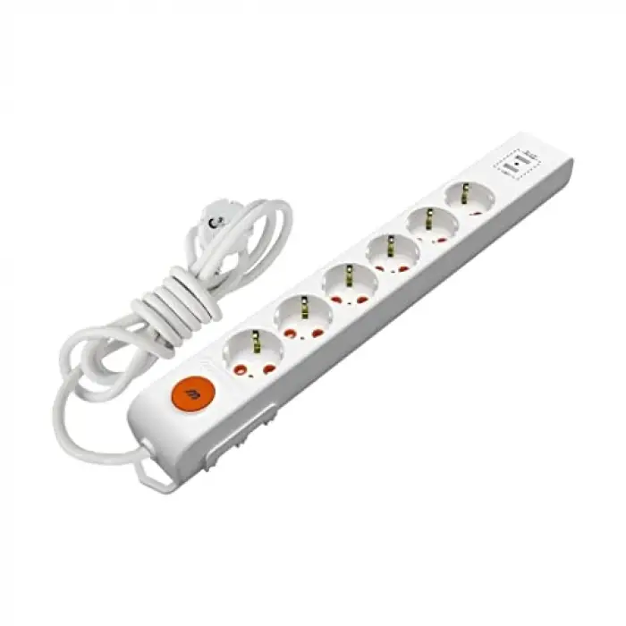 Mutlusan Ritech 6lı Usb Topraklı Priz Ç.Kor.3mt
