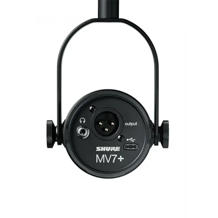MV7+ Podcast Dynamic Microphone. Obs Certified; Enhanced Audio, LED Touch Panel, USB-C & Xlr Outputs, Auto Level Mode, Digital Pop Filter, Reverb Effects, Podcasting, Streaming, Recording -Black