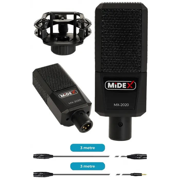MX-2020 Compact Set-1 Efektli Ses Kartı Mikrofon Stand Seti (PC ve Telefon)
