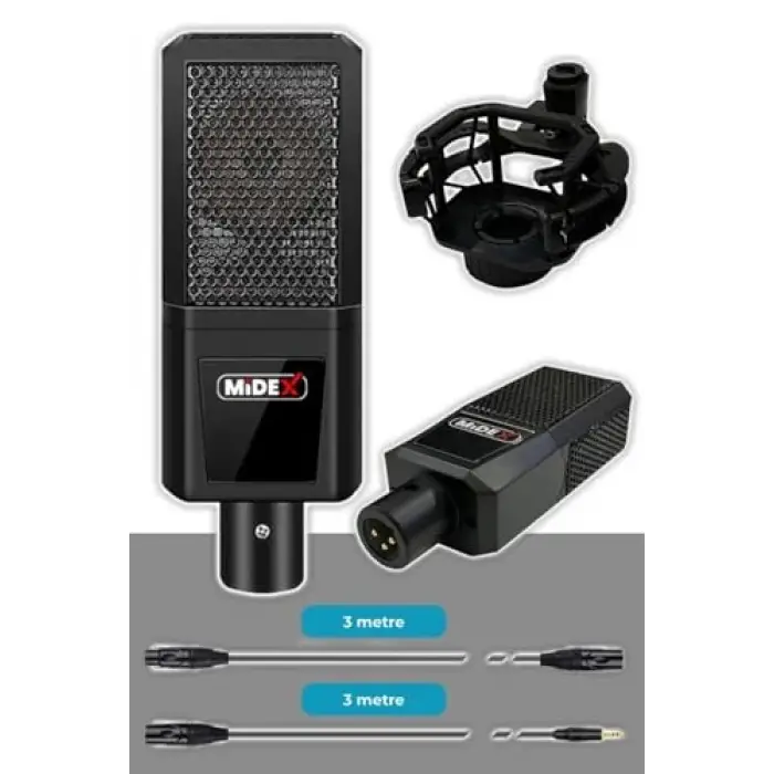 MX-2020 Functional Paket-2 Stüdyo Mikrofon Ses Kartlı Mikser Kulaklık Stand