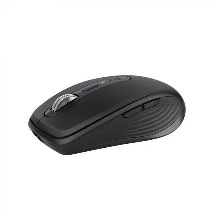 MX Anywhere 3S Sessiz Kompakt Kablosuz Mouse, 8.000 DPI Sensör ile Tüm Yüzeylerde Kullanım, MagSpeed Elektromanyetik Kaydırma Özelliği, USB C, Bluetooth, Windows PC, Linux, Chrome, Mac, Siyah