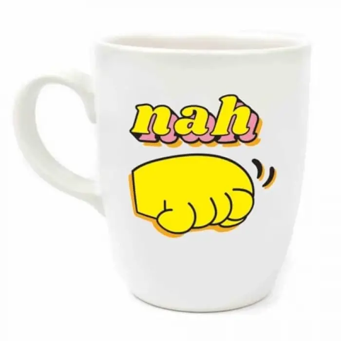 Nah! Krem Oval Kupa - Hediye Seramik Kupa
