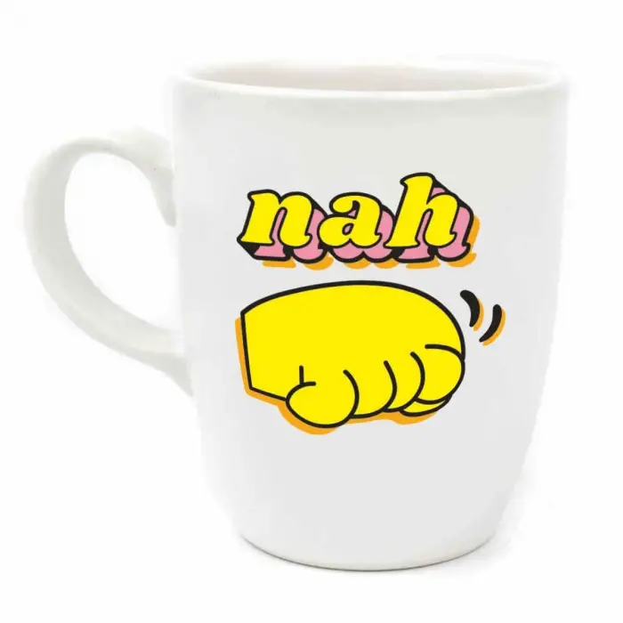 Nah! Krem Oval Kupa - Hediye Seramik Kupa