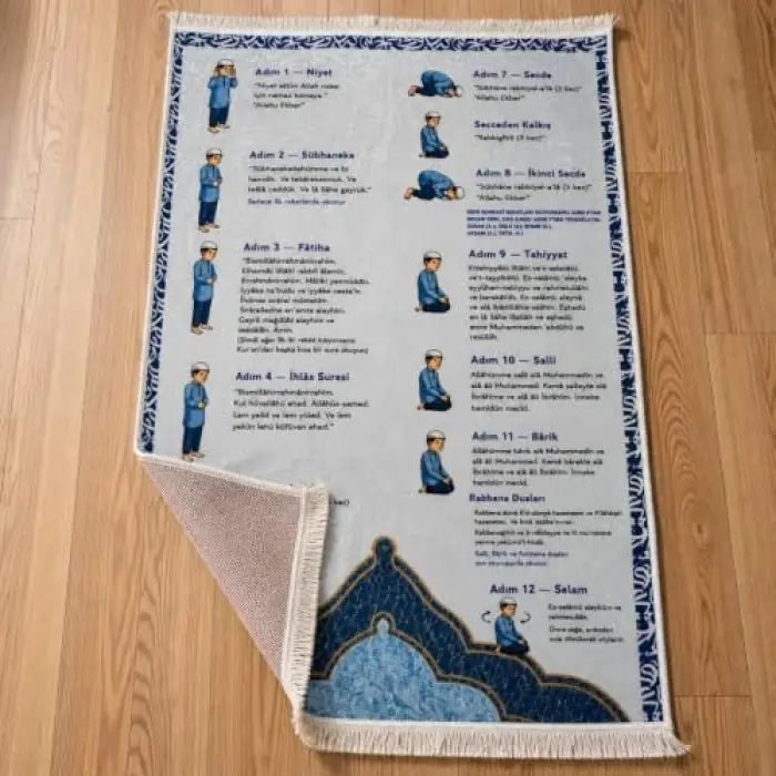 Namaz Kılmayı Öğreten Mavi Seccade