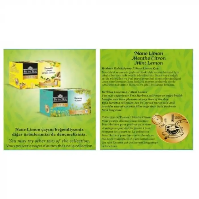 Nane Limon Çayı 20 Adet - Beta Herbtea Collection