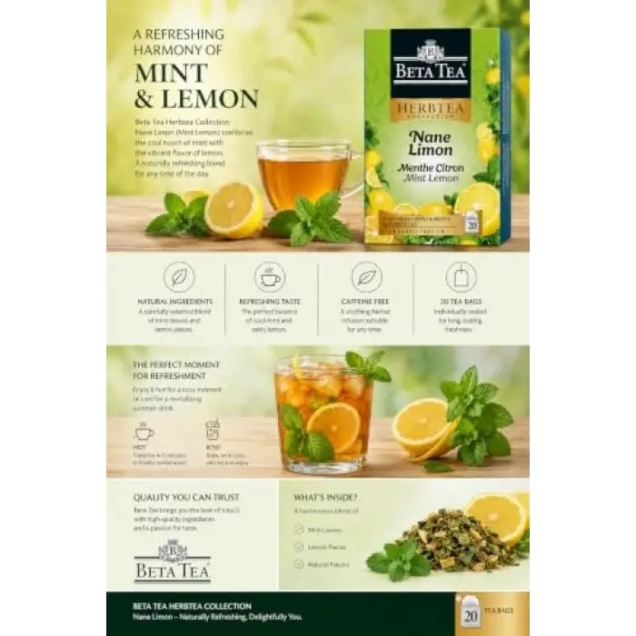 Nane Limon Çayı 20 Adet - Beta Herbtea Collection