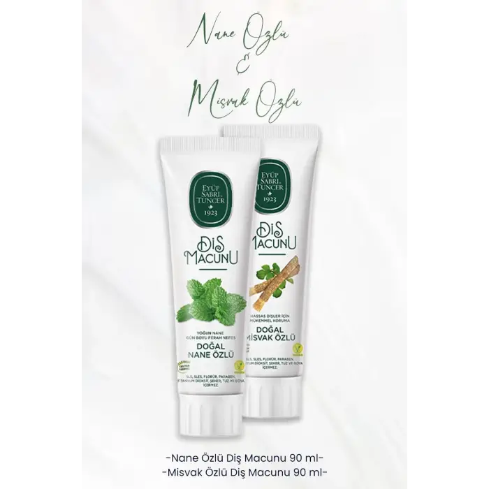 Nane Özlü Diş Macunu 90 ml ve Misvak Özlü Diş Macunu 90 ml