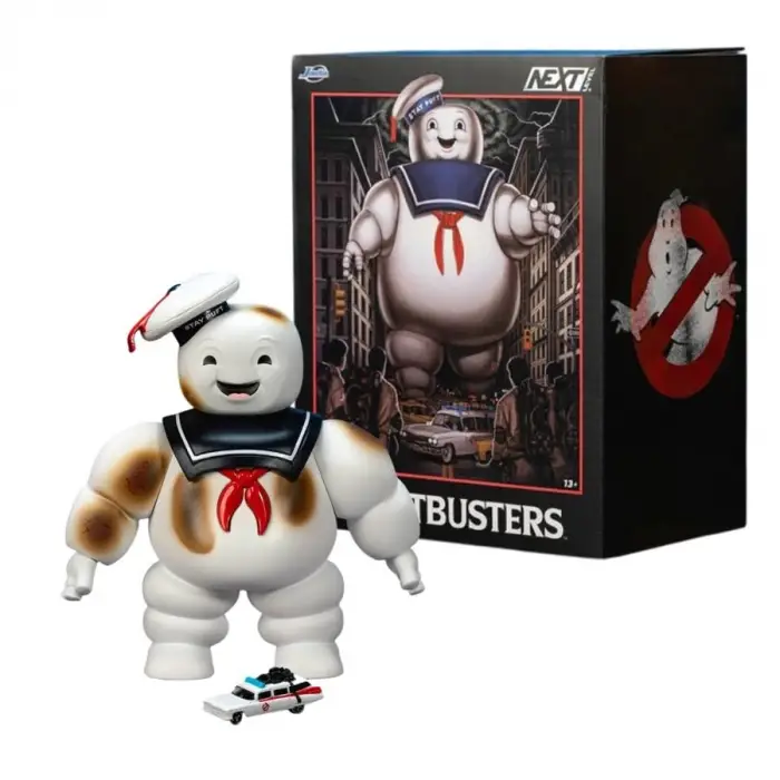 Nano Scene Stay Puft Marshmallow Man Figür, 15 cm, Ecto-1 Araç ile