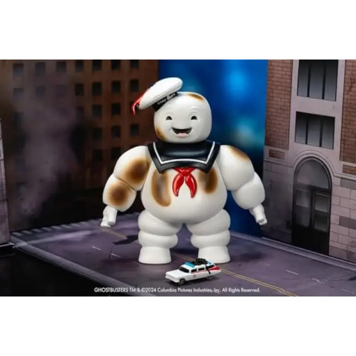 Nano Scene Stay Puft Marshmallow Man Figür, 15 cm, Ecto-1 Araç ile