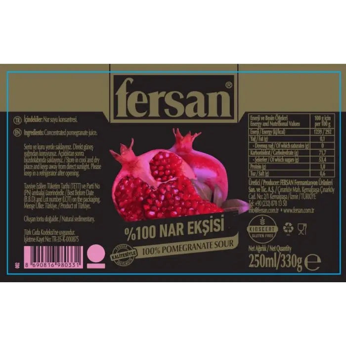 Nar Ekşisi 330 g (Vegan) | Nar Ekşisi %100
