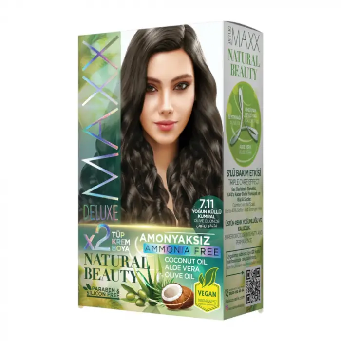 Natural Beauty Amonyaksız Set Saç Boyası 7.11 Yoğun Küllü Kumral