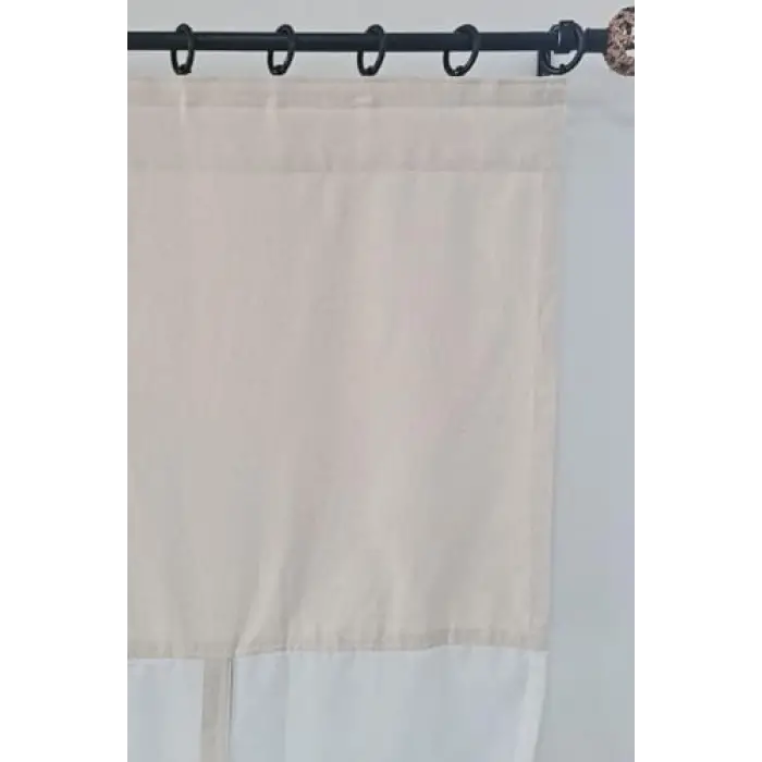 Naturel Potlu Tül Perde Retro, 100 x 200,4464, Krem