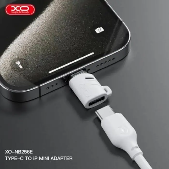 NB256E Lightning - Type-C Dönüştürücü Adaptör - Type-C Kablolarını iPhone Cihazlarda Kullanma Aparatı, Hızlı Veri Aktarımı ve Şarj Desteği, Beyaz