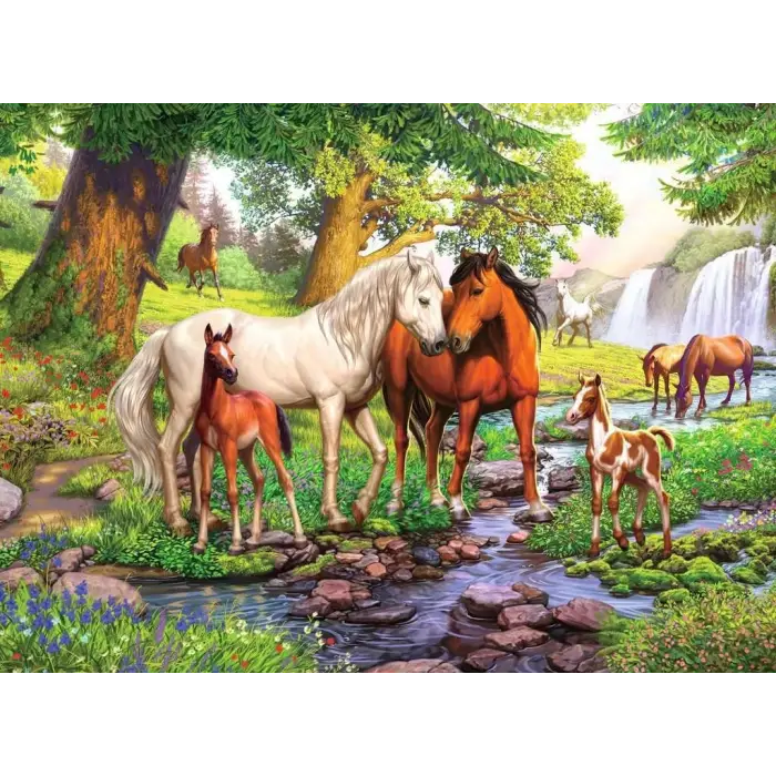 Nehirde Atlar 300 Parça Puzzle