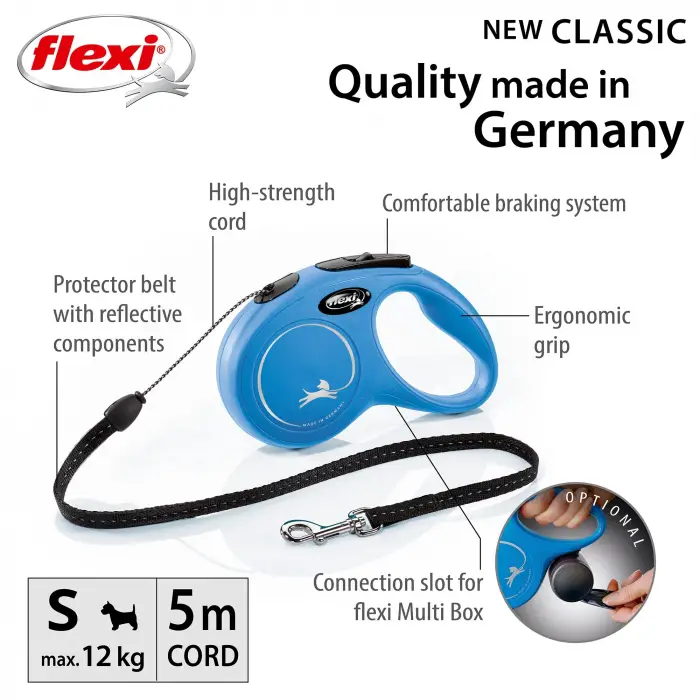 New Classic S Beden Mavi 5MT İpli Tasma