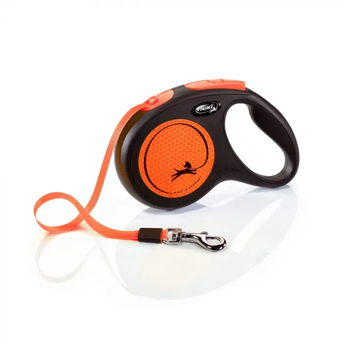 New Neon 5 m Medium Şerit Otomatik Köpek Gezdirme Tasması
