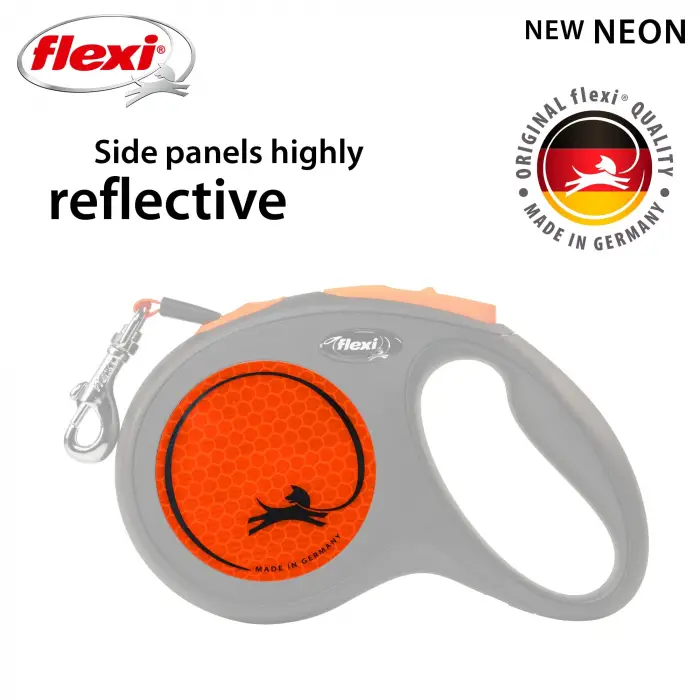 New Neon 5 m Medium Şerit Otomatik Köpek Gezdirme Tasması