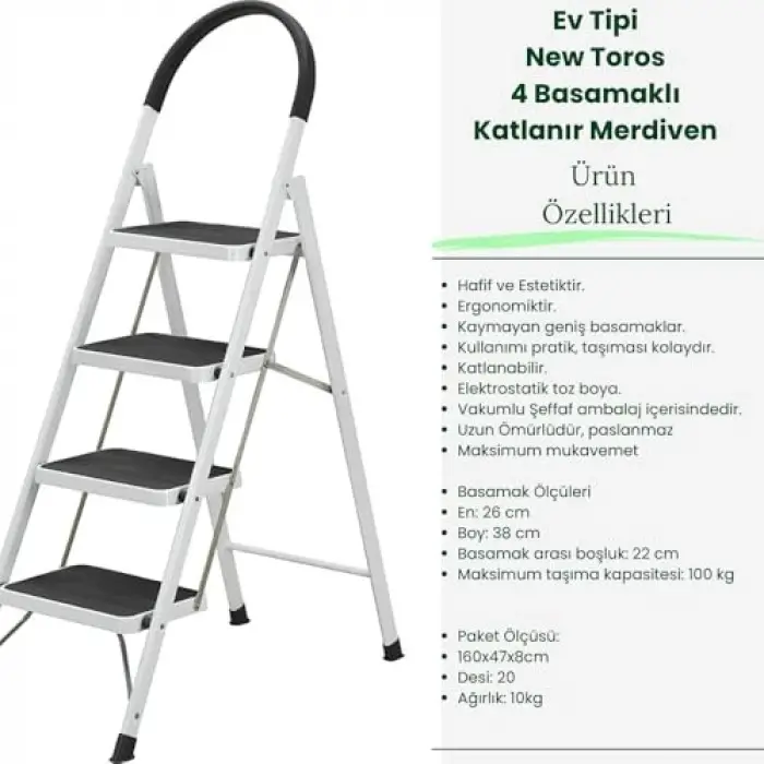 New Toros katlanır merdiven, 4 basamaklı