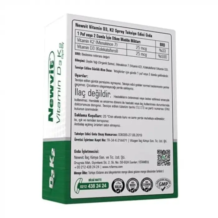 Newvit Vitamin D3 K2 Sprey 30ml