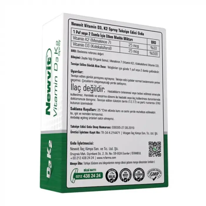 Newvit Vitamin D3 K2 Sprey 30ml