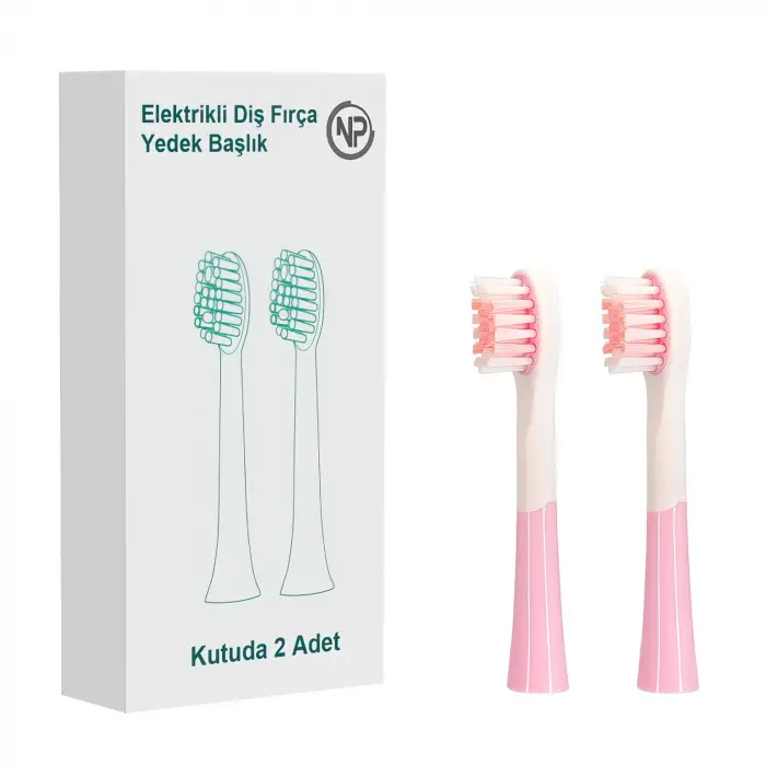 Nicefeel X500 Çocuklar için Diş Fırçası Yedek Başlığı 2li (Pembe, Medium)