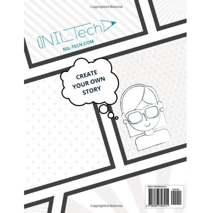 NIL Tech Unleash Your Creativity The Grid-Guide Blank Comic Book Sketchpad