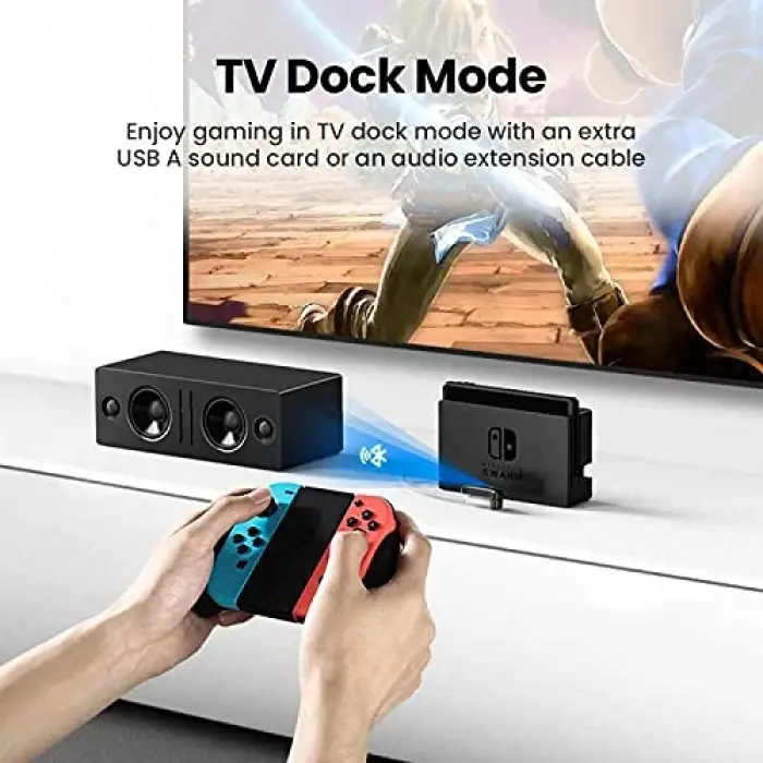 Nintendo Switch için Bluetooth 5.0 Verici Ses Adaptörü, Siyah