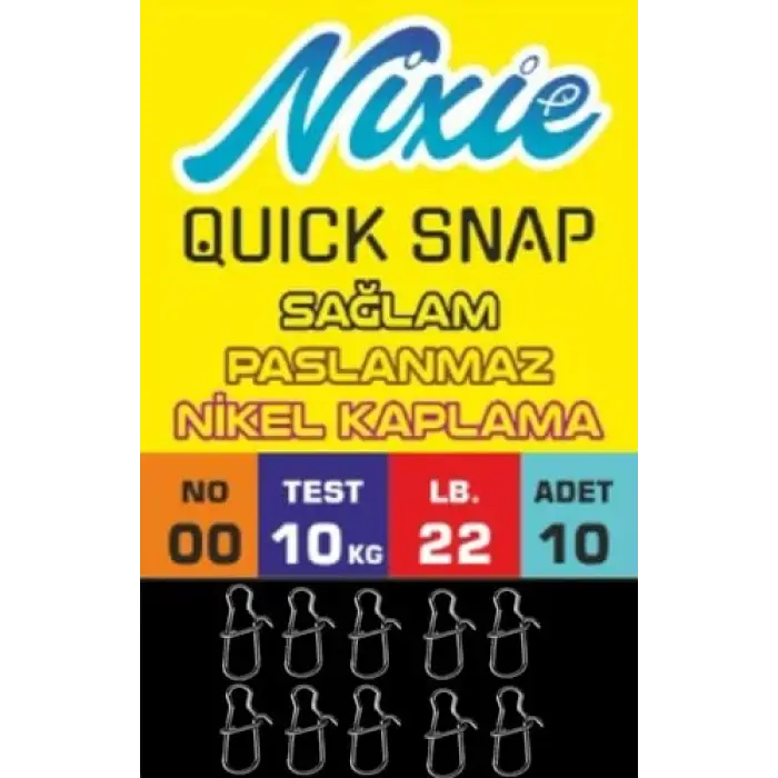 Nixie Quick Snap (Sahte Balık Klipsi) 0 No., 12 Kg.
