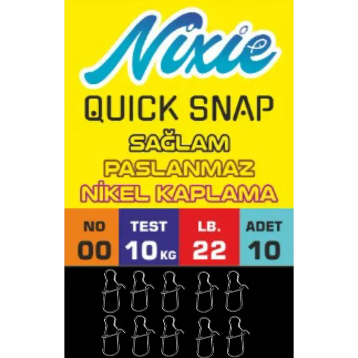 Nixie Quick Snap (Sahte Balık Klipsi) 0 No., 12 Kg.
