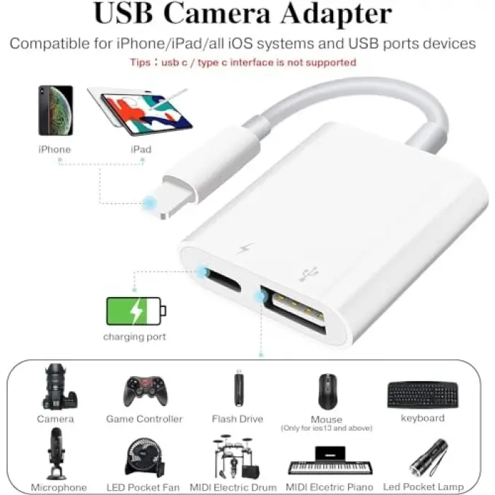 NK101 Apple iPhone iPad Lightning - USB 3.0 Kamera Adaptörü