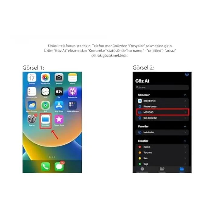 NK1022 Apple iPhone iPad Lightning To SD Camera Reader SD Micro SD Kart Okuyucu Kablo Adaptör-Beyaz