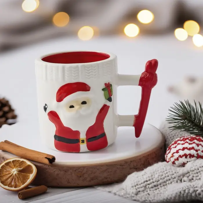 Noel Baba Figürlü Joyful Kupa, 388 ml