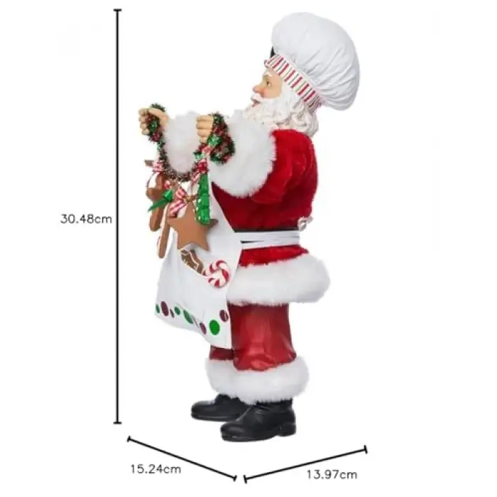 Noel Şefi Noel Baba Heykelciği, 30,5 cm