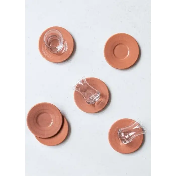 Noon Çay Tabağı 6lı Set Somon 13 cm